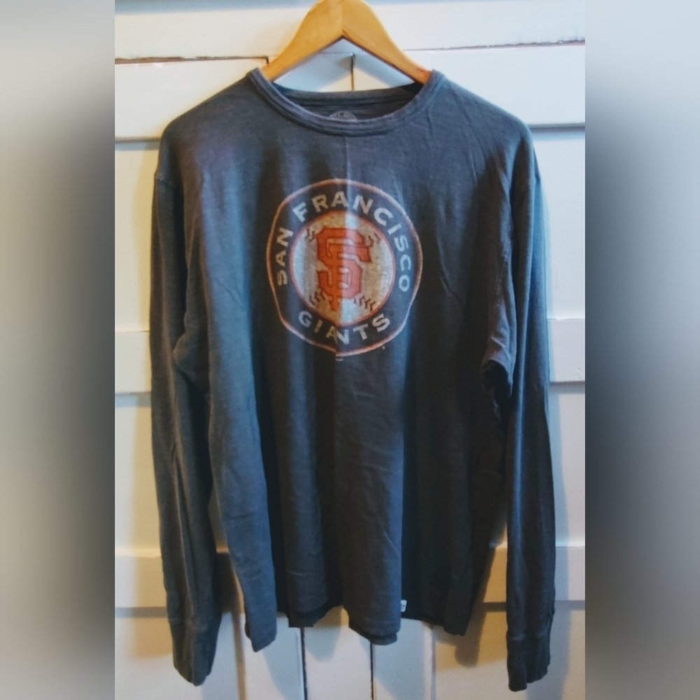 Forty Seven Brand Grey San Francisco Giants Long Sleeve Baseball Fan Tee | XL